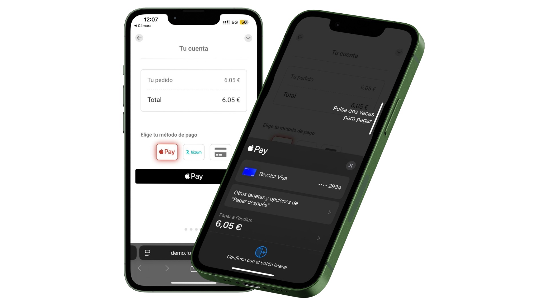 Pago online con Apple Pay, Google Pay, Bizum o tarjeta